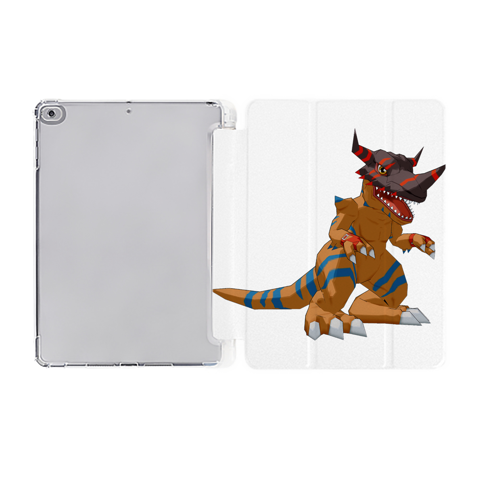 （画像用） Digimon デジタルモンスター/デジモン IPad ケース ペン収納付き 三つ折りスタンド PUレザー×シリコン 対応機種9.5/10.5/10.9インチ